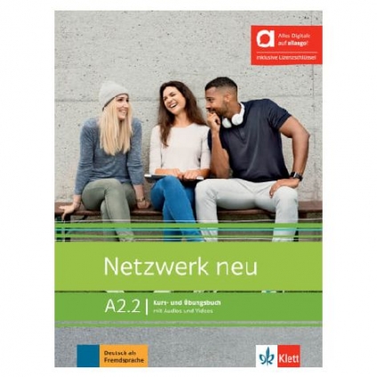 جلد کتاب آلمانی Netzwerk neu A2.2؛ کتاب آموزش زبان آلمانی سطح A2.2 شامل آموزش گرامر، واژگان، چهار مهارت اصلی و تمرین‌های کاربردی برای آمادگی آزمون Goethe A2.