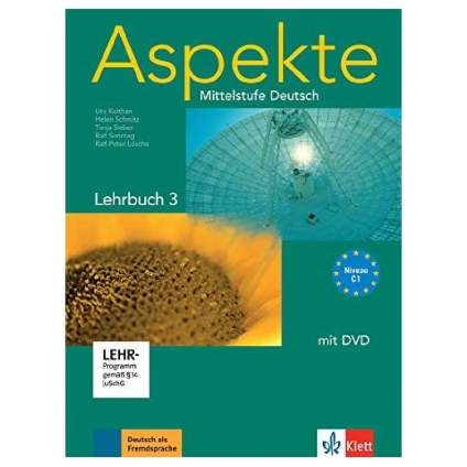 جلد کتاب آلمانی اسپکته Aspekte C1؛ کتاب آموزش زبان آلمانی سطح C1 برای تقویت مهارت‌های خواندن، نوشتن، شنیدن، صحبت کردن، واژگان آکادمیک و دستور زبان پیشرفته.