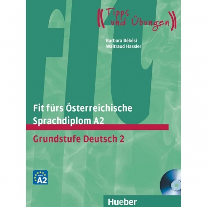 جلد کتاب Fit fürs österreichische Sprachdiplom A2 انتشارات Hueber برای آمادگی آزمون ÖSD A2