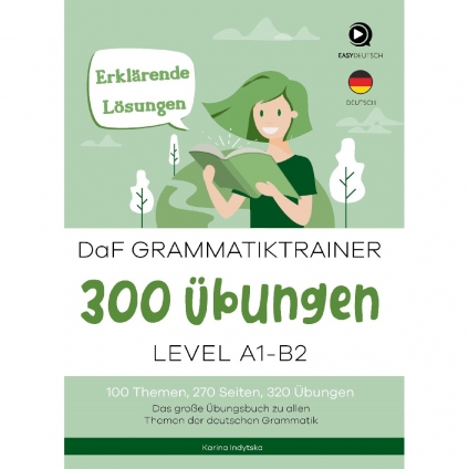 جلد کتاب DaF Grammatiktrainer 300+ Übungen zur Deutschen Grammatik A1–B2