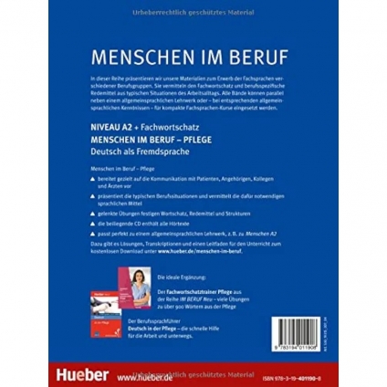 جلد  پشت کتاب Menschen im Beruf Pflege A2 Deutsch als Fremdsprache mit Audio-CD 1