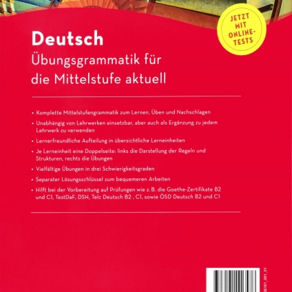 پشت جلد کتاب Übungsgrammatik für die Mittelstufe aktuell B1–C1 1