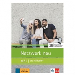 کتاب آلمانی Netzwerk neu A2.1؛ کتاب آموزش زبان آلمانی سطح A2.1 شامل آموزش گرامر، واژگان، چهار مهارت اصلی و تمرین‌های کاربردی برای آمادگی آزمون Goethe A2