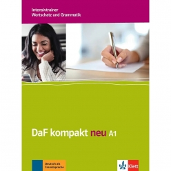 جلد کتاب Intensivtrainer Wortschatz und Grammatik DaF kompakt neu A1؛ کتاب تمرین واژگان و گرامر زبان آلمانی سطح A1، مکمل مجموعه DaF kompakt neu.