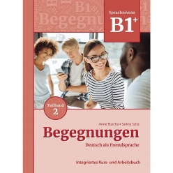 جلد کتاب آلمانی Begegnungen Neu B1+؛ نسخه جدید کتاب آموزش زبان آلمانی سطح B1+ با تمرکز بر مکالمه، گرامر، واژگان و مهارت‌های چهارگانه.