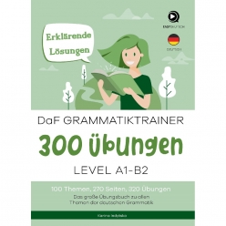 جلد کتاب DaF Grammatiktrainer 300+ Übungen zur Deutschen Grammatik A1–B2